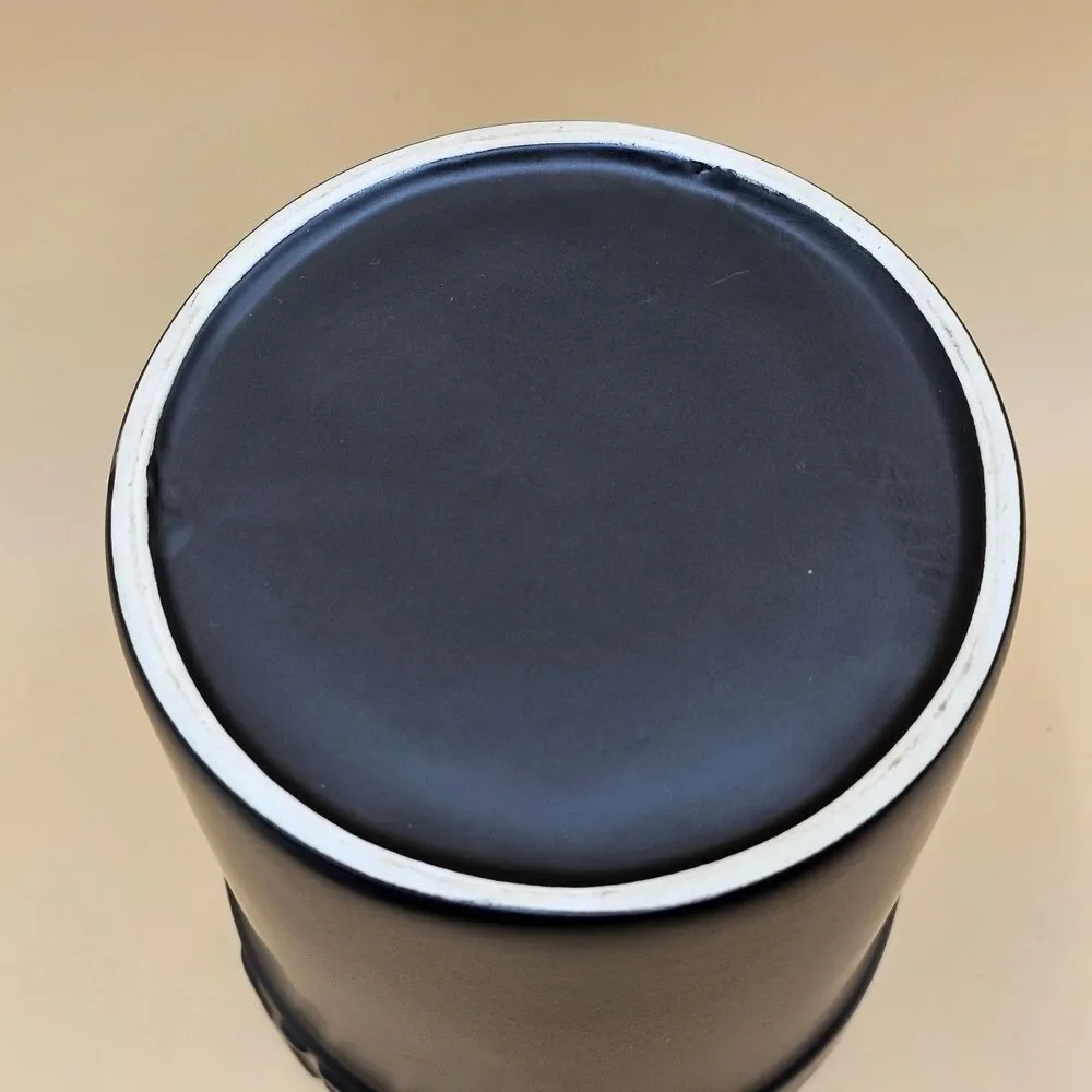 Pyrex Matte Black Utensil Holder Crock Jar Large Ceramic Caddy Container Planter